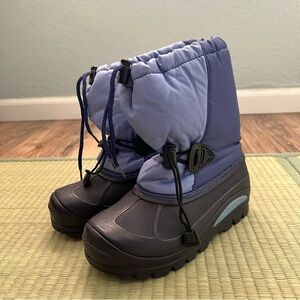 Kids Snow Boots Size 3 Blue Insulated Waterproof Winter